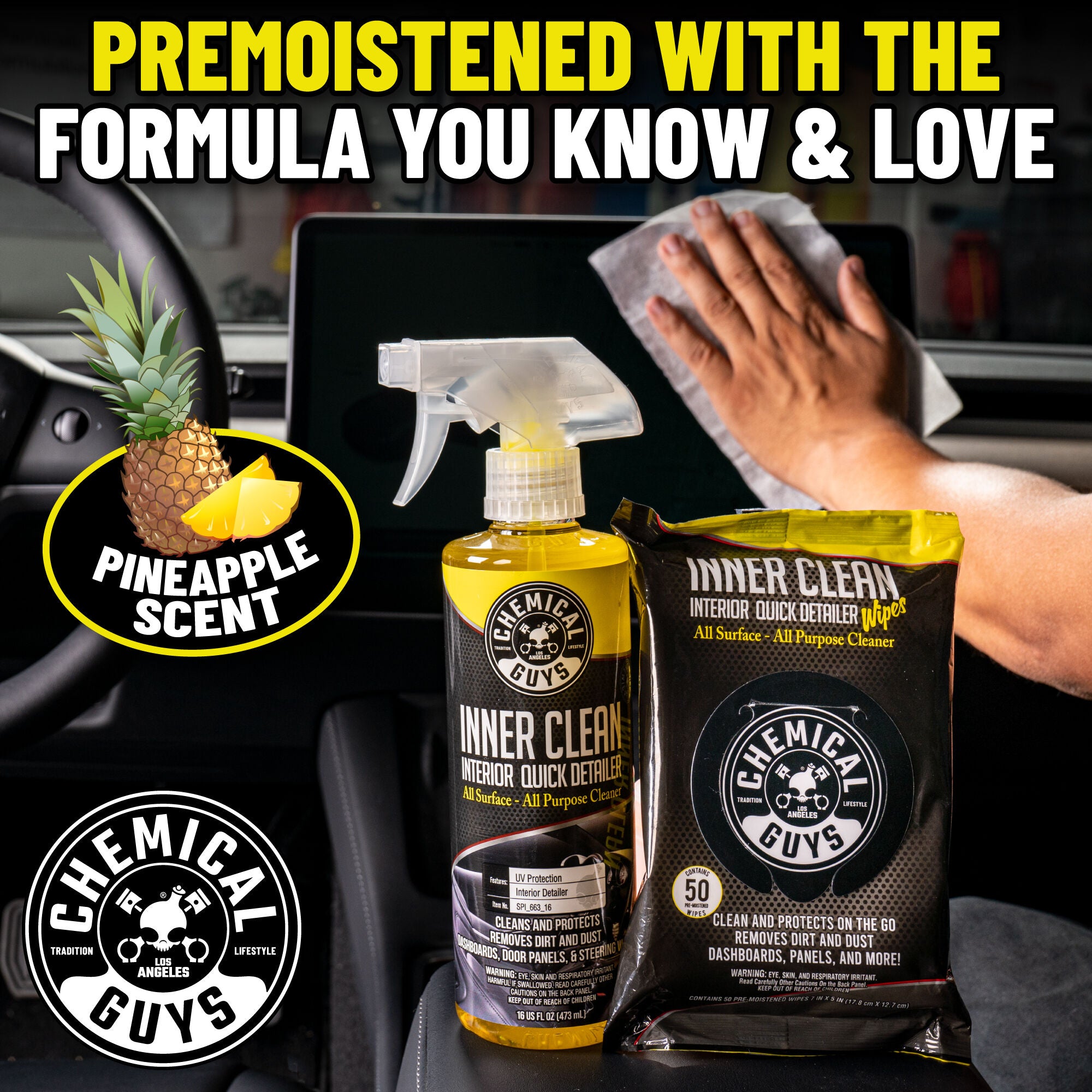 Inner Clean Interior Quick Detailer & Protectant Car Wipes - Image 5