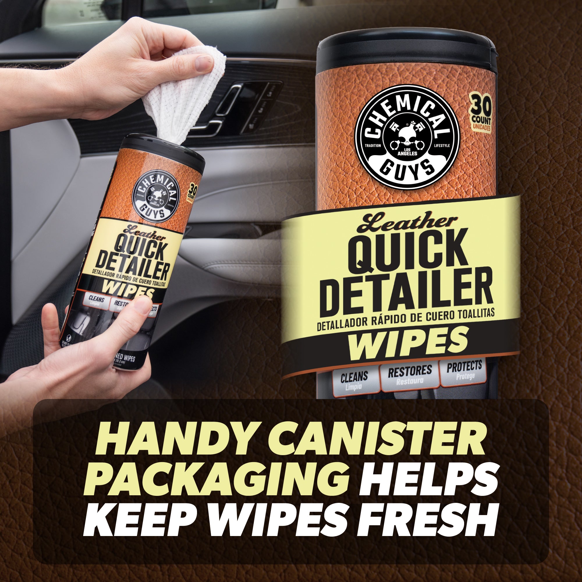 Leather Quick Detailer Wipes 3-Pack Kit - Image 6